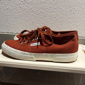 Superga Size 40 Texas Orange Canvas Sneakers